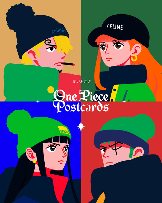 Cozy Winter Anime Arc Postcards - Digital Download