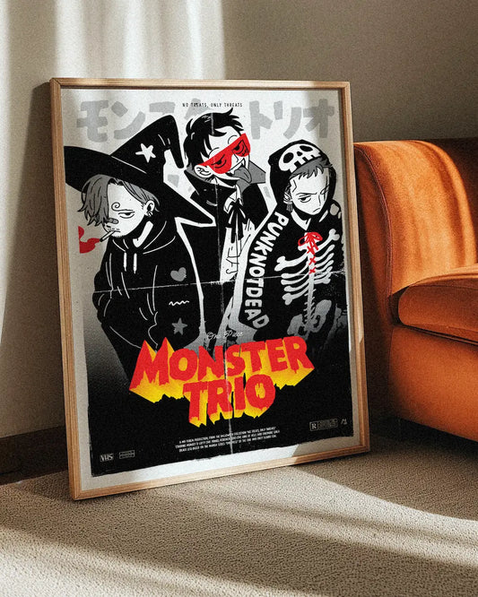 Monster Trio - 12x16in - Vintage Poster