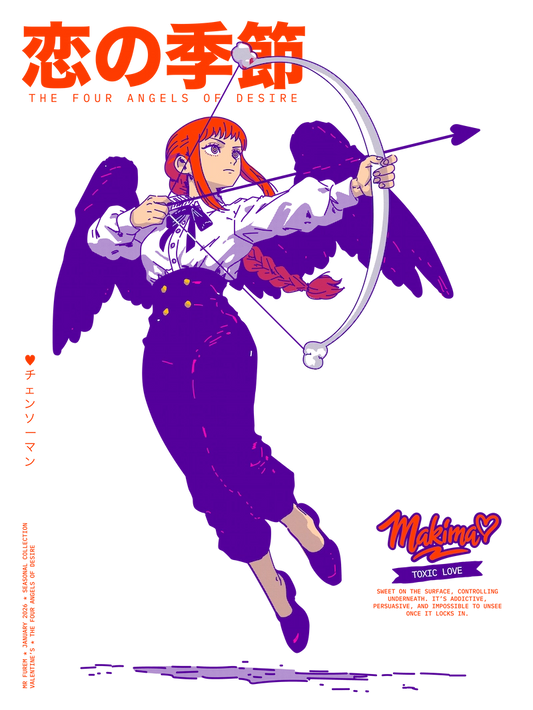 Valentines - Makima - Toxic Love - Fanart Anime Print