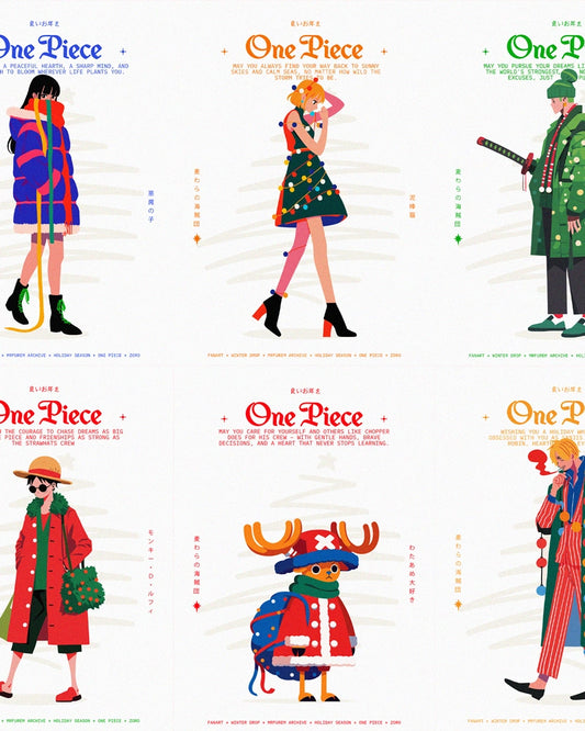 One Piece XMAS - Digital Postcard Pack - Instant PDF