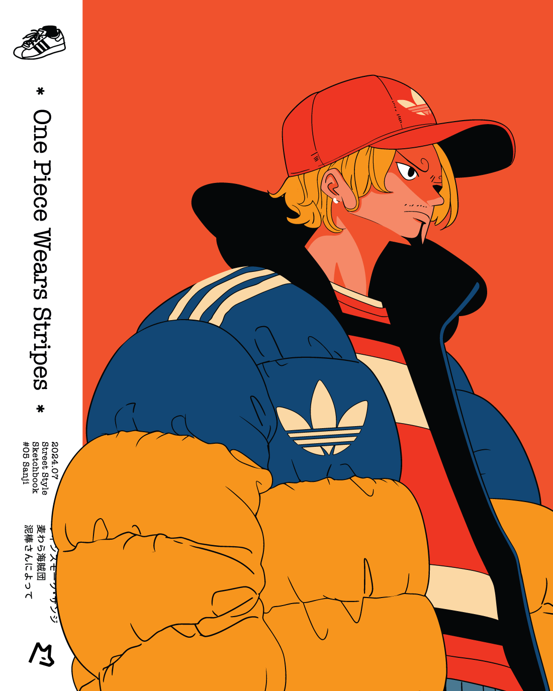 Sanji - One Piece Wears Stripes - Premium Matte Paper Poster