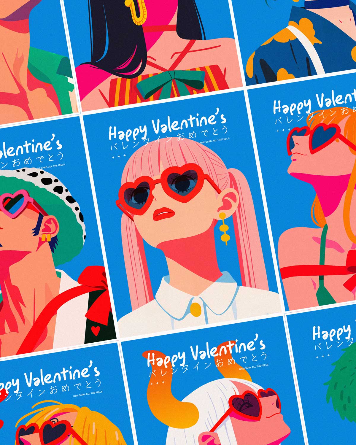 自作絵画　Valentine OP Valentine's * Digital Postcards * Instant PDF * 11 Pack – MrFurem