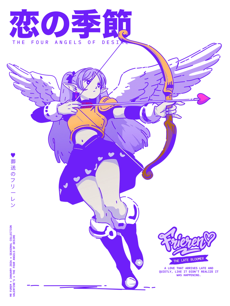Valentines - Frieren - Late Bloomer - Fanart Anime Print