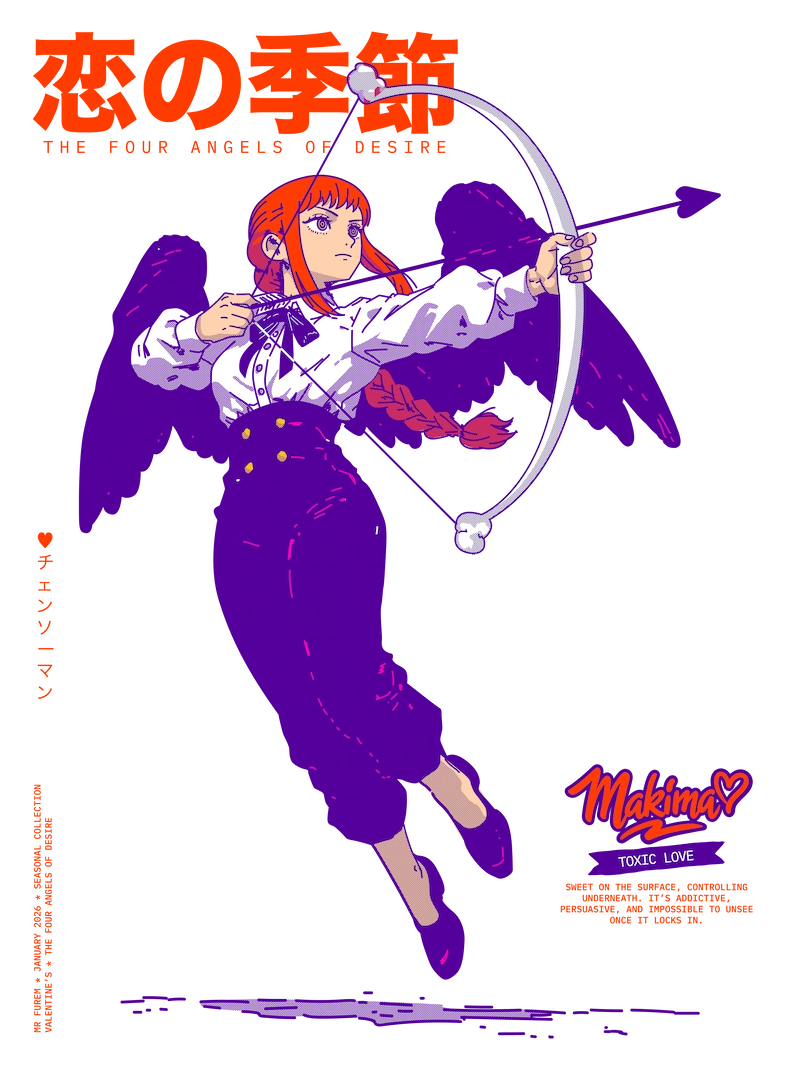 Valentines - Makima - Toxic Love - Fanart Anime Print